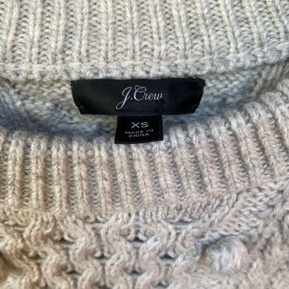 J.Crew Women's SZ XS Small Gray Lambs Wool Blend Popcorn Chunky Knit Sweater - Picture 4 of 8